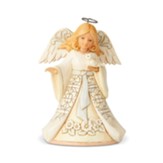 Pint-Size Woodland Angel Holding Bird Figurine