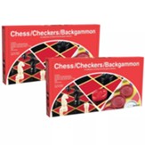 Chess/Checkers/Backgammon Board Game, Pack of 2