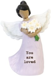 You Are Loved, Angel Figurine with Daisies