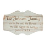 Personalized, Wooden Sign, Beveled, As For Me and My  House, White