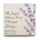 Personalized, Wooden Sign with Flowers, Be Joyful,  Small, White
