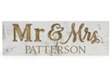 Personalized, Wooden Sign, Mr and Mrs with Last Name,  White