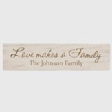 Personalized, Wooden Magnet, Family, Long, White
