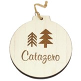 Personalized, Wooden Ornament, Round, with Name, White