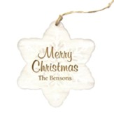 Personalized, Snowflake Ornament, Merry Christmas,White