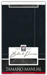 RVR60 Biblia de promesas - Tamaño manual- Edición negro imitación piel