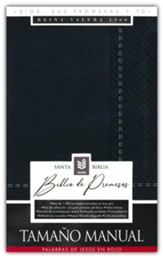 RVR60 Biblia de promesas - Tamaño manual- Edición negro imitación piel con índice