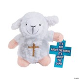 Religious Stuffed Lambs with Card, 12 Pieces