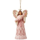 Butterfly Cancer Awareness Angel Ornament, Pink