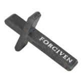 Leaning Tabletop Cross, Forgiven, Gray