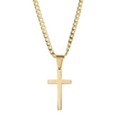 Box Cross Necklace, Gold