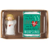 Angel Holding Heart Figurine, Nursing, Itty Bitty Blessings Gift Set
