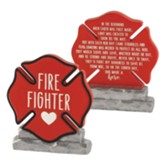 Firefighter, Badge, Tabletop Figurine