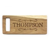 Personalized, Acacia Cutting Board with Cut Out Handle, Family Name