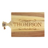 Personalized, Acacia Cutting Board with Handle,  X-Large, Family Name