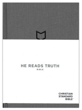 CSB He Reads Truth Bible, Pewter Cloth Over Board, Hardcover with Dust Jacket - Slightly Imperfect