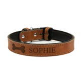 Personalized, Dog Collar, Faux Leather, Tan, with Name