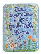 Jesus Loves Me Fleece Blanket, Blue