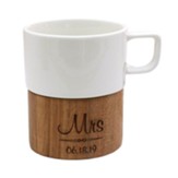 Personalized, Mug, Porcelain and Wood, Mrs and Mr