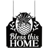 Bless This Home, Pineapple, Metal Flag/Small