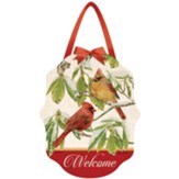 Welcome, Cardinals In Snow, Door Hanger