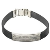 Jeremiah 29:11 Silicone Bracelet, Black with Stainless Steel