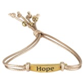 Hope, Friendship Bracelet, Tan Cord
