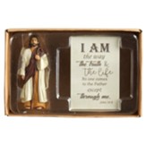 Jesus Figurine with I am the Way Itty Bitty Blessings Card Gift Boxed Set