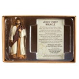 Jesus Figurine with Jesus' First Miracle Itty Bitty Blessings Card Gift Boxed Set
