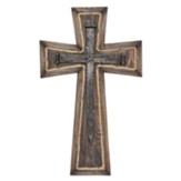 Wood Wall Cross with Rope Accent