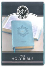 KJV Large-Print Compact Bible--soft leather-look, teal