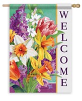 Welcome, Easter Garden, Flag, Large