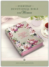 NLT Devotional Bible for Women--soft  leather-look, floral