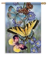 Butterflies, Winged Trio, Flag, Large