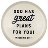 God Has Great Plans For You Glass Dome Paperweight