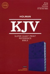 KJV Super Giant-Print Reference Bible--soft leather-look, purple (indexed)