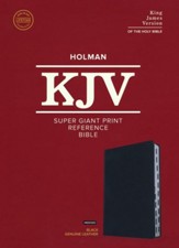 KJV Super Giant-Print Reference Bible--genuine leather, black (indexed) - Imperfectly Imprinted Bibles
