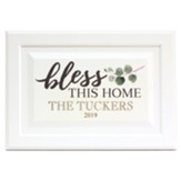 Personalized, Cabinet Door Sign, Bless This Home, White