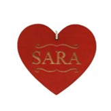 Personalized, Heart Charm, with Name, Red
