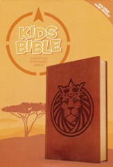 CSB Kids Bible--soft leather-look, brown with lion - Imperfectly Imprinted Bibles