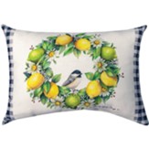 Song Bird, Lemon/Lime Wreath, Pillow