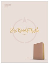 CSB She Reads Truth Bible--soft leather-look, rose gold - Slightly Imperfect