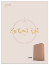CSB She Reads Truth Bible--soft leather-look, rose gold (indexed)