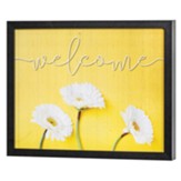 Welcome Framed Art, Yellow with Flowers