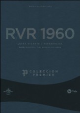 RVR60 Giant-Print Ultrathin Bible, Premier Collection--goatskin leather, blue