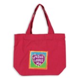 Jesus Loves Me, Pink Tote Bag For Kids