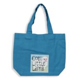God's Little Lamb, Blue Tote Bag For Kids