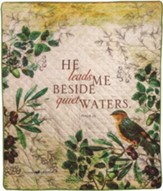 He Leads Me Beside Quiet Waters, Quilt Throw