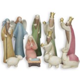 Folk Art Nativity Set, 12 Pieces