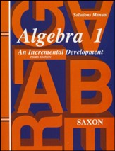 Saxon Algebra 1, Solutions Manual